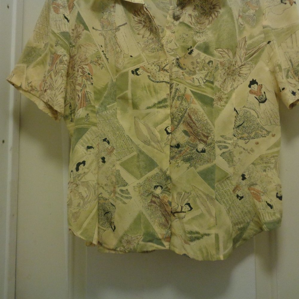 VINTAGE PRETTY ASIAN ROYALTY BLOUSE LG - Picture 5 of 6